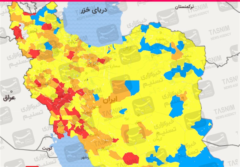جدیدترین رنگ بندی کرونایی ایران/ ۲ هفته آینده شاهد افزایش آمار ابتلا هستیم