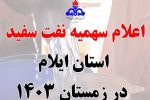 اعلام سهمیه نفت سفید استان ایلام در زمستان ۱۴۰۳