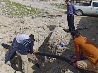 اجرای بیش از ۱۰۰۰ متر خط انتقال و شبکه توزیع آب در ملکشاهی