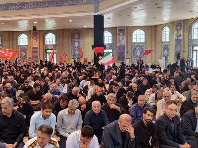 گزارش تصویری| مراسم وداع با رهبر شهید در مصلی ایلام