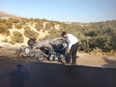 ۳ فوتی در واژگونی و آتشسوزی پژو ۴۰۵ در کمربندی شرقی ایلام